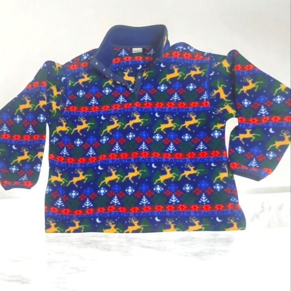 L.L. Bean Tops - Vintage l.l. bean reindeer Christmas Holiday fleece sweater